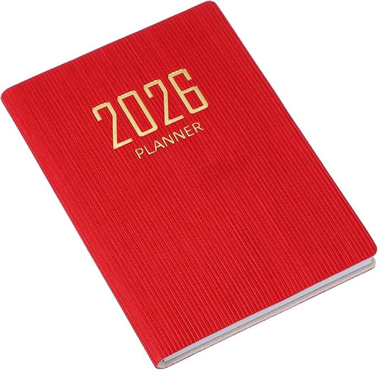 PATIKIL 2026 Daily Planner Notebook, 4.2 x 3.1" 64 Sheets Undated to Do List Daily Weekly Monthly Goals Pocket Notebook for Office Home Study Work Weeding Time Management, Red