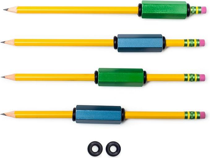 Pack of 4 Pen or Pencil Weights | Handwriting Aid for Children, Elderly, or Special Needs. Assists with Penmanship Issues Due to Autism, Tremors, Grip Strength or Fine Motor Skill Disability. 1.5 Oz