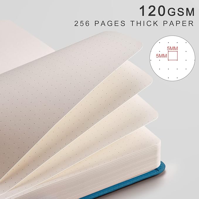 EMSHOI Dotted Journal Notebook, 256 Pages, A5 Size (5.7'' x 8.3'')