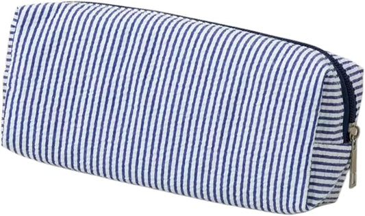 Pencil Case, Pencil Pouch for Women, Pencil Case Small, Pencil Pouch Aesthetic (Striped navy blue)