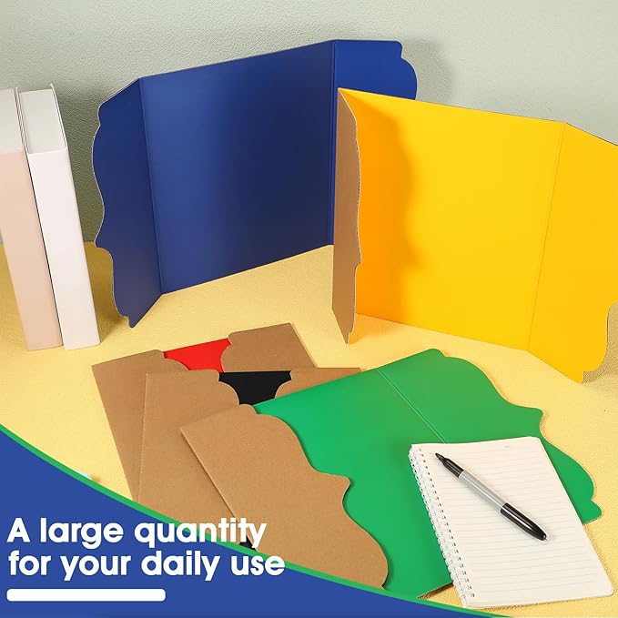 15 Pcs Small Trifold Poster Board Bulk 12 x 20 Inch Portable Trifold Posterboard Project Display Board Science Fair Foldable Presentation Cardboard for Photo Exhibition Meeting School(Colorful)