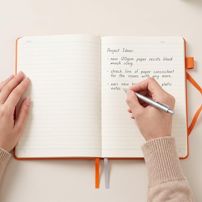 AHGXG Lined Journal Notebook, 160 Numbered Pages, A5 Size (5.7'' x 8.3'')