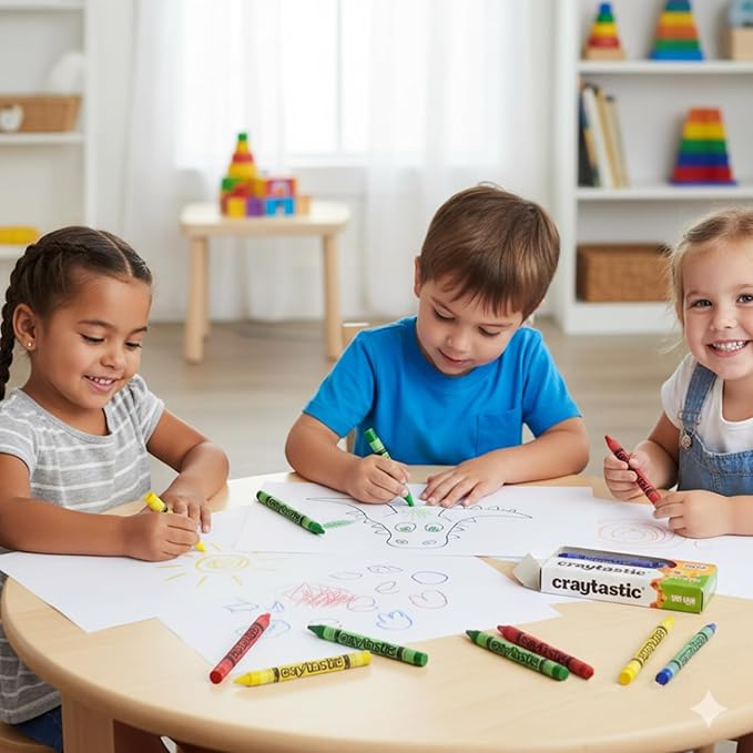 Craytastic! Bulk Crayons, 30 Individual Boxes of 8 colors/count Class Pack - Full Size, Premium (Red, Yellow, Green, Blue, Purple, Brown, Black) Safety Tested Comliant With ASTM D-4236