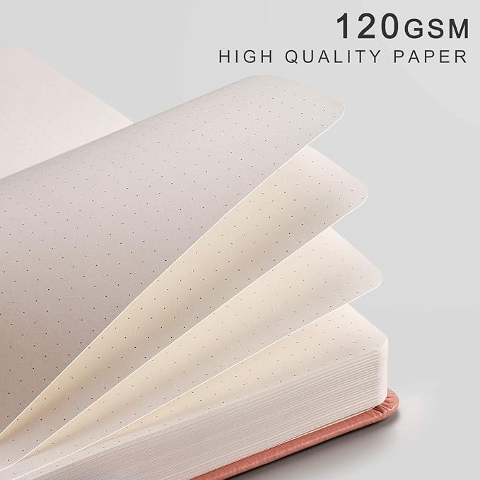 EMSHOI Dotted Journal Notebook, 256 Pages, A5 Size (5.7'' x 8.3'')