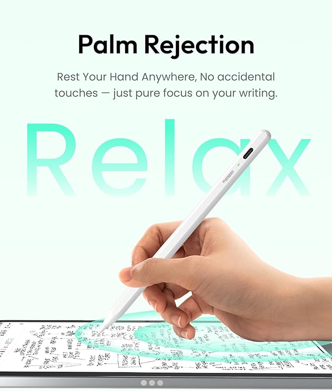 Metapen Pencil Air8 for Apple iPad 2018-2026, 10 Min Faster Charge, Palm Rejection Stylus Pen for iPad a16/11/10/9/8/7/6th Gen, Pro 12.9/11/13-inch M4/M5, Air 3/4/5/M2/M3/M4, Mini 5/6th