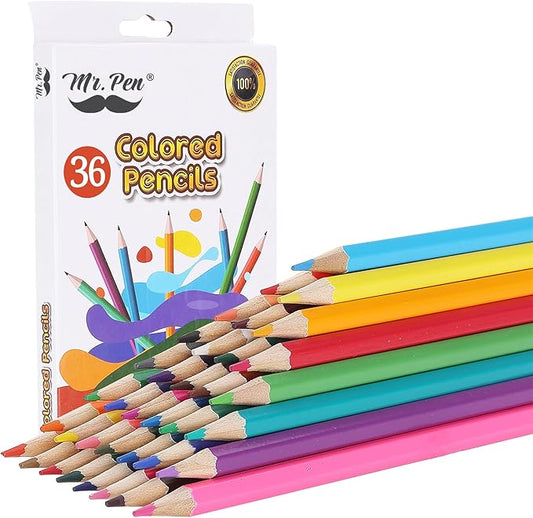 Mr. Pen- Colored Pencils for Adult Coloring Books, 36 Pack, Soft Core Color Pencils for Adult Coloring Book, Drawing, Sketching, Blending & Shading-Art Supplies