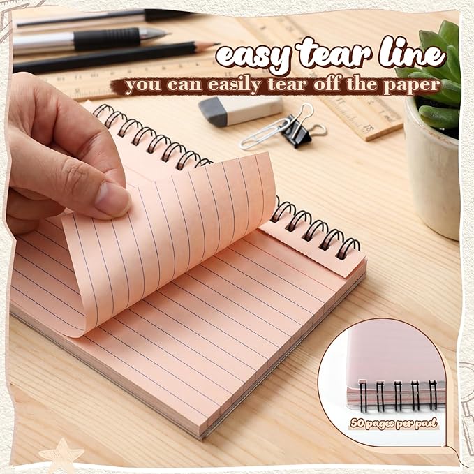 12 Pcs Large Index Cards with Ring Set 4x6 Colored Ruled Notecards with Waterproof Covers Spiral Flashcards for Studying, Learning, College, School, Office, Home Supplies(Retro)