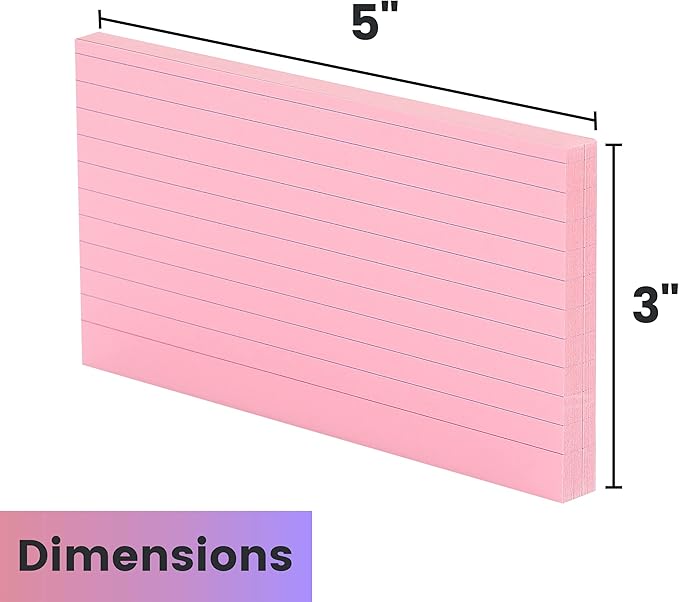 Mr. Pen- Pastel 3" x 5", 180 Lined Index Cards, Note Cards, Flash Cards, Study Cards, Notecards for Studying, Ruled Flashcards for Studying