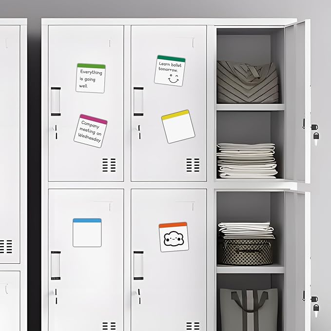 Reusable Magnetic Sticky Note for Fridge,Post on Small Magnet Sheets,Square 3X3 Stickers,36 Pieces