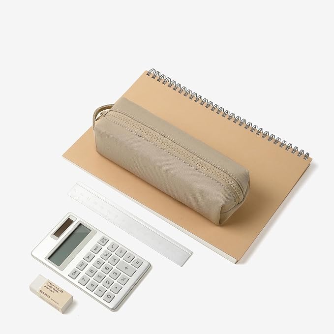 Pencil Case Soft School Pencil Pouch Bag for Easy Carry Stylish and Durable (Khaki)