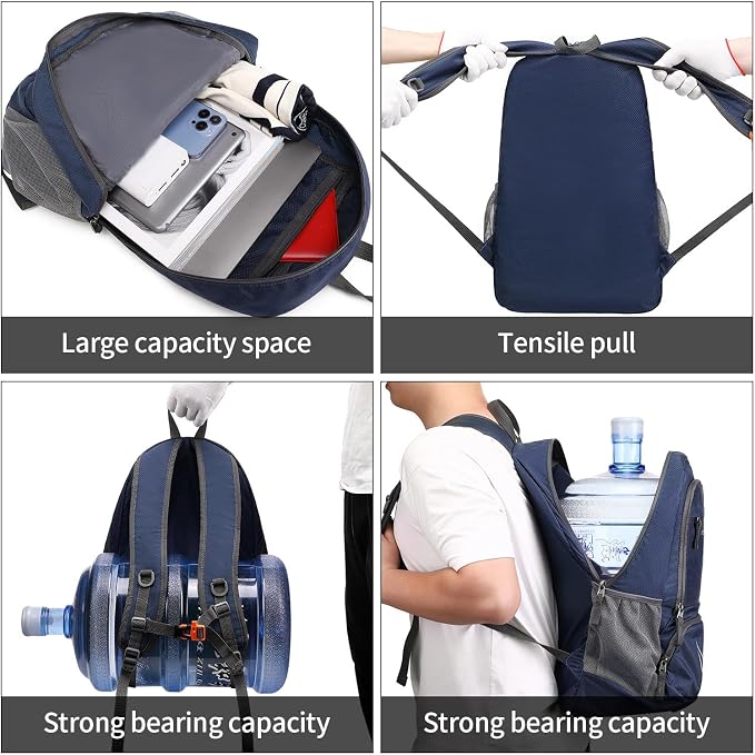 FENGDONG 35L Lightweight Foldable Waterproof Packable Travel Small Hiking Backpack Daypack for men women