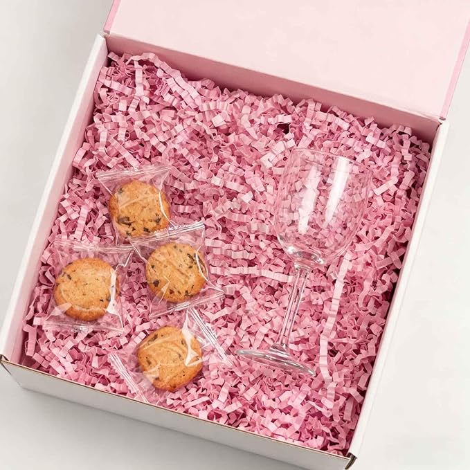 Tisspoms 3LB Pink Crinkle Cut Paper Shred Filler, Paper Shreds for Basket Fillers, Birthday, Gift Wrapping, Anniversary, Wedding, Halloween, Valentine's Day, Christmas Gift Decor Party Filler