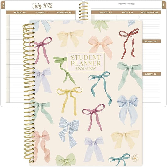Daisy by bloom daily planners 2026-2027 Academic Year Student Planner (July 2026 - July 2027) - Elementary Through Middle School Calendar Agenda Book - 7” x 9" - Bows