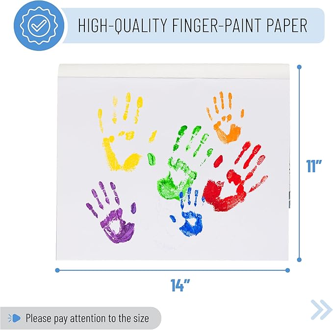 Mr. Pen- Finger Paint Paper Pad for Kids, 11 x 14 Inches, 22 Sheets, Premium Heavyweight White Glossy Paper, Art Paper for Vibrant Finger Painting and Craft Projects