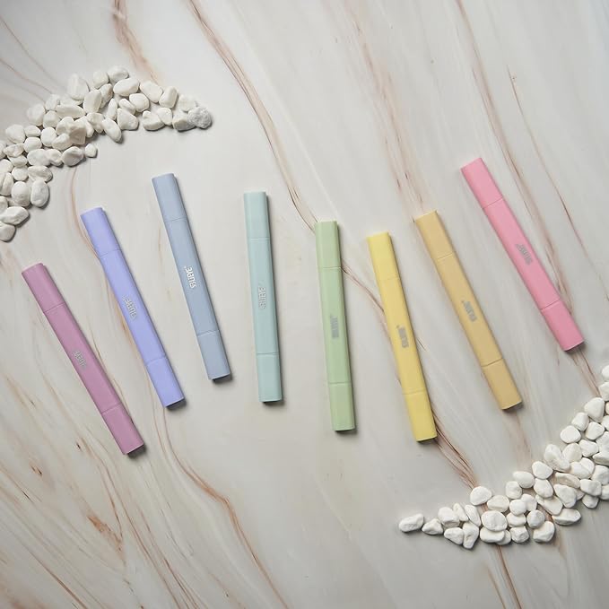 BLIEVE Aesthetic Cute Highlighters No Bleed Through, Dual Tip Chisel & Fine Point, Pastel Colors For Bible & Journaling