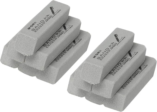 PATIKIL 12 Pcs Sand Erasers, Frosted Eraser Block Easy to Clean Durable Bulk for Gel Ink Ballpoint Fountain Pen Office, AXP96672, Gray