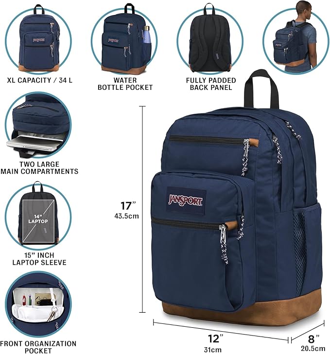 JanSport Cool Backpack with 15-inch Laptop Sleeve, Large Computer Bag Rucksack with 2 Compartments, Ergonomic Straps, Lavender Ash