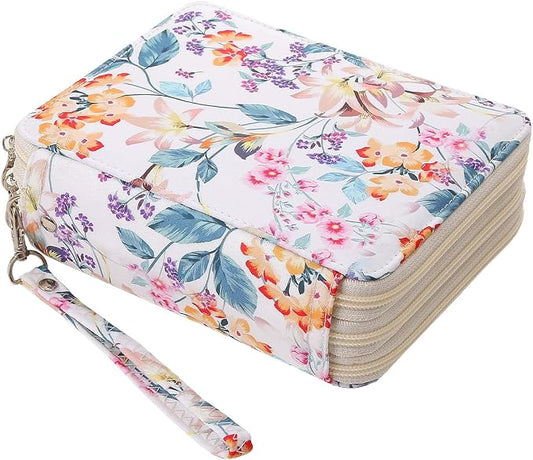 72 Slots Pencil Case Organizer w/Removal Handle Strap | 3-Layer Zipped Pencils Box Large for Colored Pencils Watercolor Pencils for Office and Travel for Artist