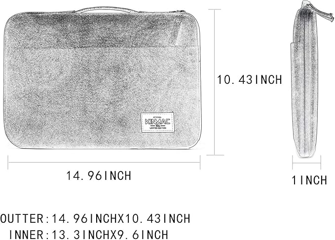 Kinmac 360 Degree Protective Laptop Sleeve Case Bag with Handle for MacBook Air 15 inch and 15 inch-15.6 inch HP Lenovo Dell ASUS Acer Laptop (Spaceship)