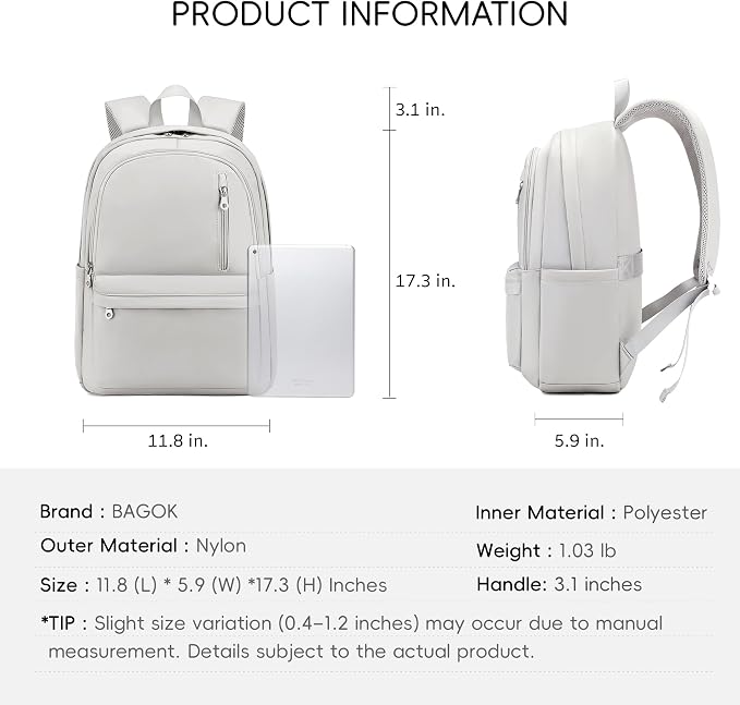 BAGOK Lightweight Nylon Backpack for Women & Men – Foldable, Large Capacity, Ideal for School, Travel & Work