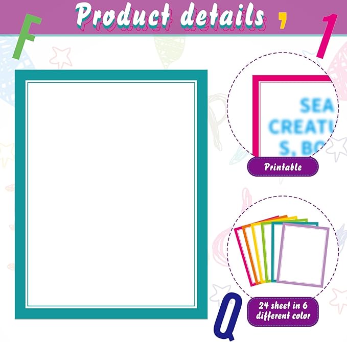 PerKoop 36 Sheets Science Fair Board Poster Boards Supplies 24 Self Adhesive Presentation Subtitles 4 Science Fair Project Titles 8 Personalized Letter Sticker for Classroom(Neon Color)