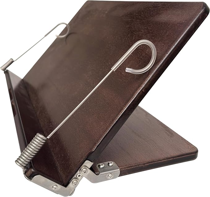 Book Holder for Reading, Book Holder, Book Stand for Desk, Lightweight Bookstand, Highly Elastic Stainless Steel Page Clip (16.14 x 10 Inch)