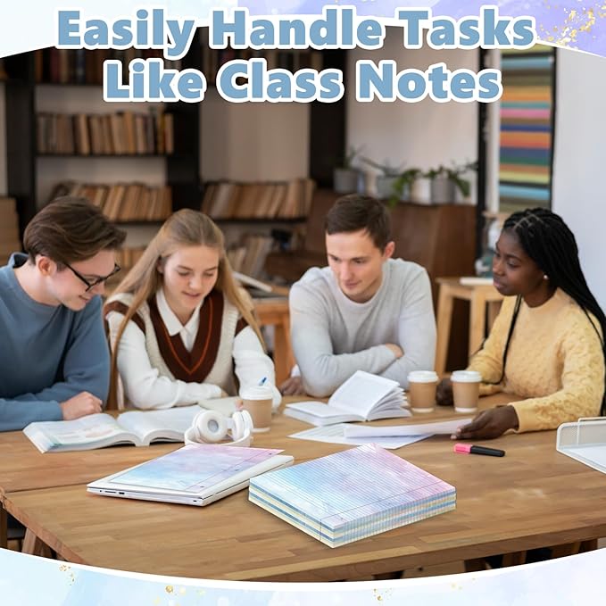 200 Sheets Letter Size Colored Loose Leaf Paper College Ruled For 3-Ring Binder 8.5" × 11" Colored Lined Filler Notebook Paper College Ruled Notepad 3-Hole Punched Watercolor 80gsm For School Office
