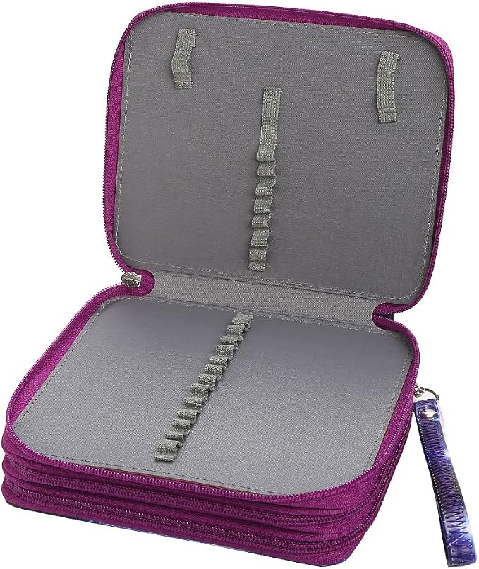 72 Slots Pencil Case Organizer w/Removal Handle Strap | 3-Layer Zipped Pencils Box Large for Colored Pencils Watercolor Pencils for Office and Travel for Artist