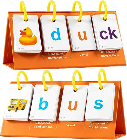 Alened Phonics Flash Cards for Kids 3-8, Sight Words Flash Cards for Kindergarten 1st 2nd 3rd Grade, CVC CVCC CCVC Word Builder, Homeschool & Classroom Phonics Learning Supplies