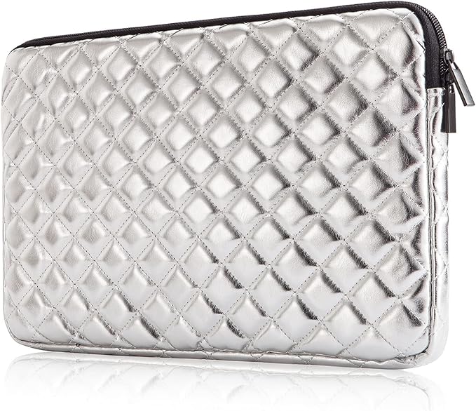 Puffy Laptop Sleeve 11 12 13 13.3 14 15 15.6 inch Puffy Laptop Case Protective Bag Quilted PU Leather Lined Padded