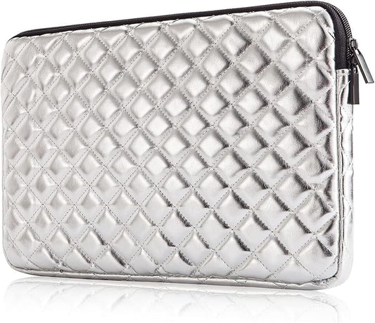 Puffy Laptop Sleeve 11 12 13 13.3 14 15 15.6 inch Puffy Laptop Case Protective Bag Quilted PU Leather Lined Padded