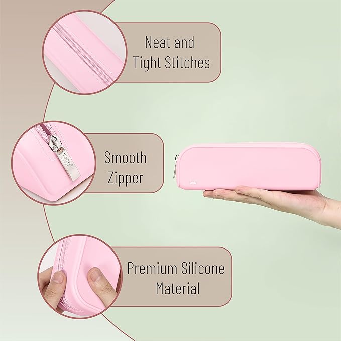 Mr. Pen- Silicone Pencil Case, Aesthetic Pencil Bag for Women, Makeup Pouch, Multifunctional Pouch for Stationery, Cosmetics and Electrical Goods Storage