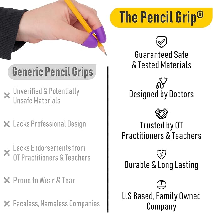 The Pencil Grip The Classics TPG-21106 Writing CLAW for Pencils and Utensils, Small Size, 6 Count Assorted Colors, Assorted: Blue/Green/Orange/Pink/Purple/Red/Yellow