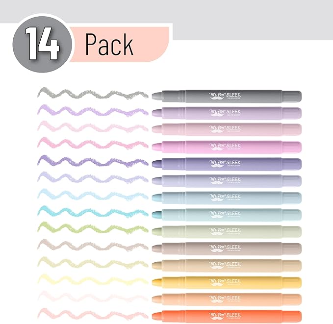 Mr. Pen- No Bleed Gel Highlighters, Ethereal Pastel, 14 Pack, Bible Highlighters and Pens No Bleed, Bible Markers for Study, Journaling, School Supplies and Accessories
