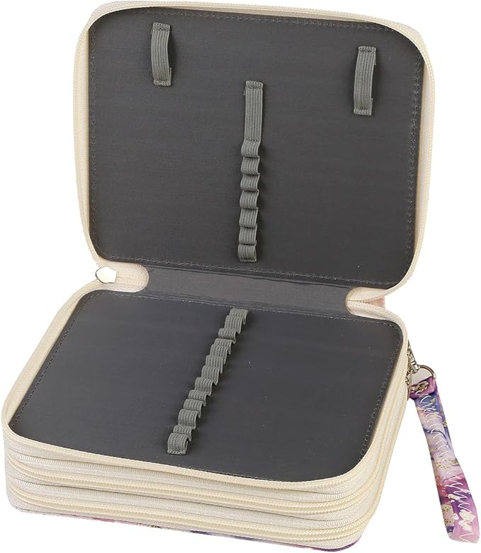 Portable Colored 72 Slots Pencil case Organizer with Printing Pattern for Watercolor Pens or Markers, Pencil Case Organizer for Artist