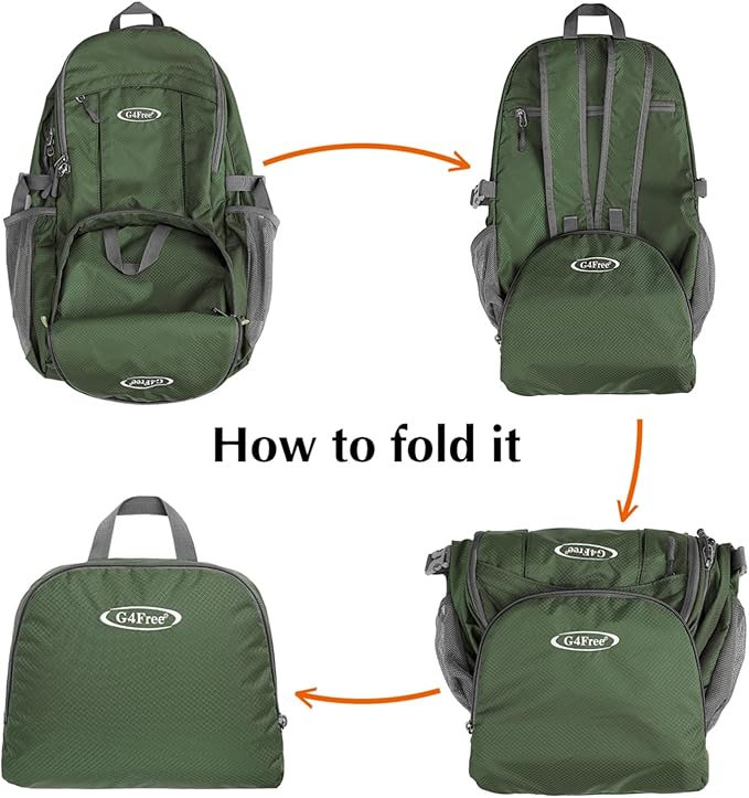 G4Free Lightweight Packable Hiking Backpack, Waterproof Travel Daypack
