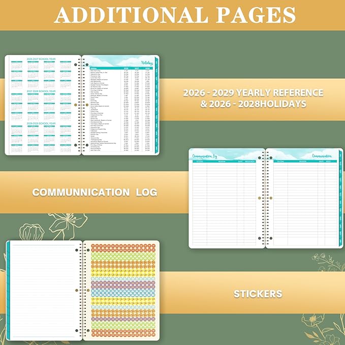 Student Planner 2026-2027 - School Planner 2026-2027, JULY 2026 - JUNE 2027, 9” x 11”, Weekly and Monthly Planner with Holidays, Tabs, Pocket, 3-Hole Punched Academic Calendar