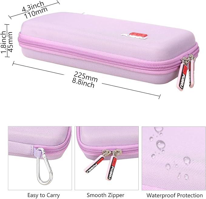 FBLFOBELI Hard Case for Texas Instruments TI-84 Plus CE/TI-84 Plus/TI-83 Plus/Casio fx-9750GIII Color Graphing Calculator, Mesh Pocket for Pens, Cables and Other Accessories (Case Only) (Purple)