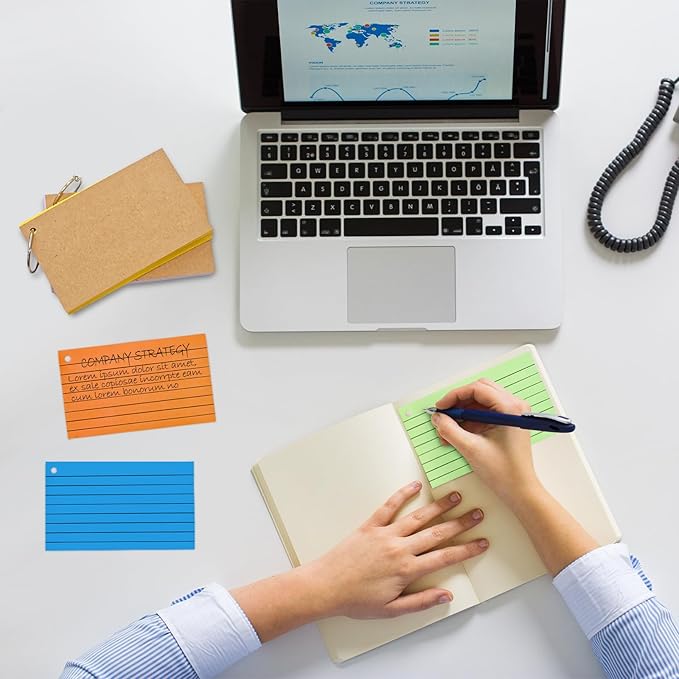 2000 PCS Index Cards 3x5 Inches Colored Flash Cards with Ring Lined Flashcards Ruled Index Cards Notecards Study Cards Note Cards for Studying Learning School College, 10 Colors