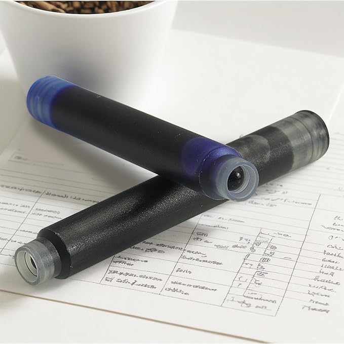 YUNCHUN 10PCS Fountain Pen Ink Refills, 2.6 mm Ink Cartridges Sets for Hongdian, Ink Pen Writing Supplies International Standard Ink Refills, Smooth Writing, Large Capacity and Easy Carry Black + Blue