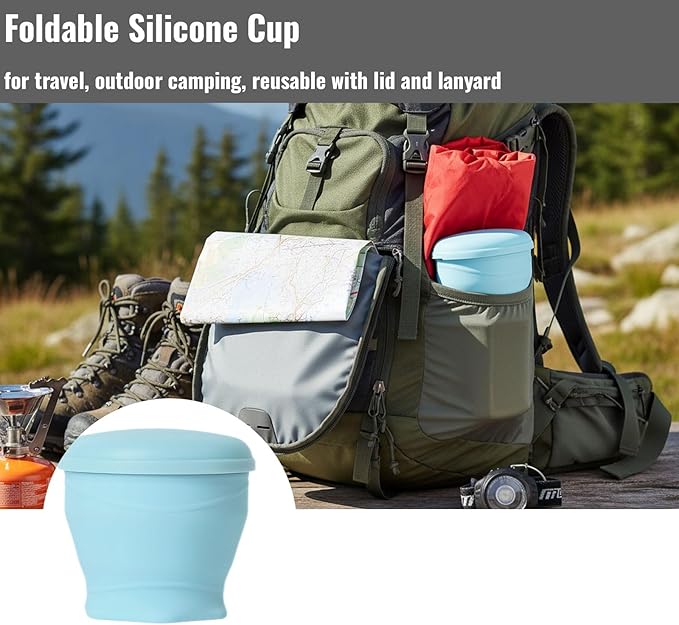 Foldable Silicone Cup Reusable foldable Travel Mug Compact Portable Camping Cup for Outdoor Enthusiasts and Travelers