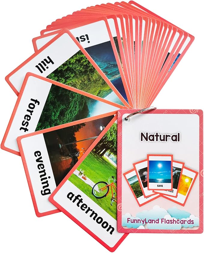 Lilias Natural Flash Cards, Toddler Learning Toys, Preschool Learning Toys, Homeschool Supplies, Learning Supplies for Kindergarten, 4.3 X 3.14 Inch, 23 Cards in Set