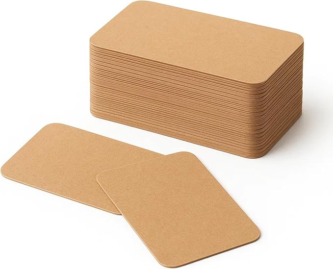 Set, 3.5 x 2 Inches, Kraft Brown White Pink, 100 Count Per Pack, Study Recipe To-Do List Organization Cards (Brown)