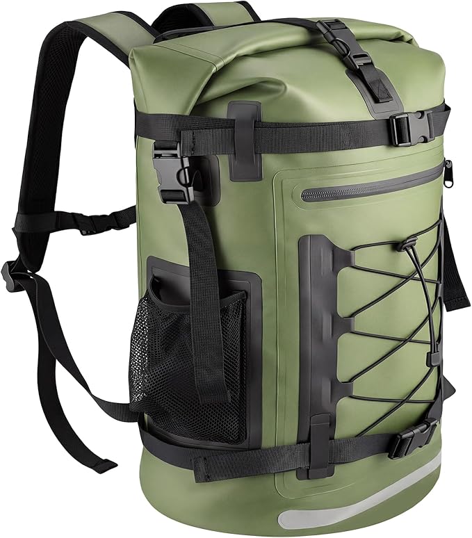 Pimoys Waterproof Backpack, 40L Heavy Duty Dry Bag Backpack, Roll-Top Hiking Travel Backpack, Heavy Duty Floating Waterproof Bag for Kayaking, Hiking, Rafting, Camping, Boating- Men/Women