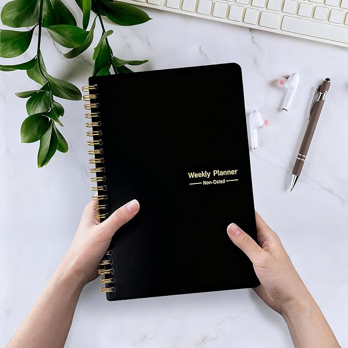 Undated Weekly Planner with Goal & Habit Tracker Notebook Spiral Binding Small Personal To Do List Week Planners for Kids School- Cute Non Dated Weekly Planner Simple Agenda Planners for Work