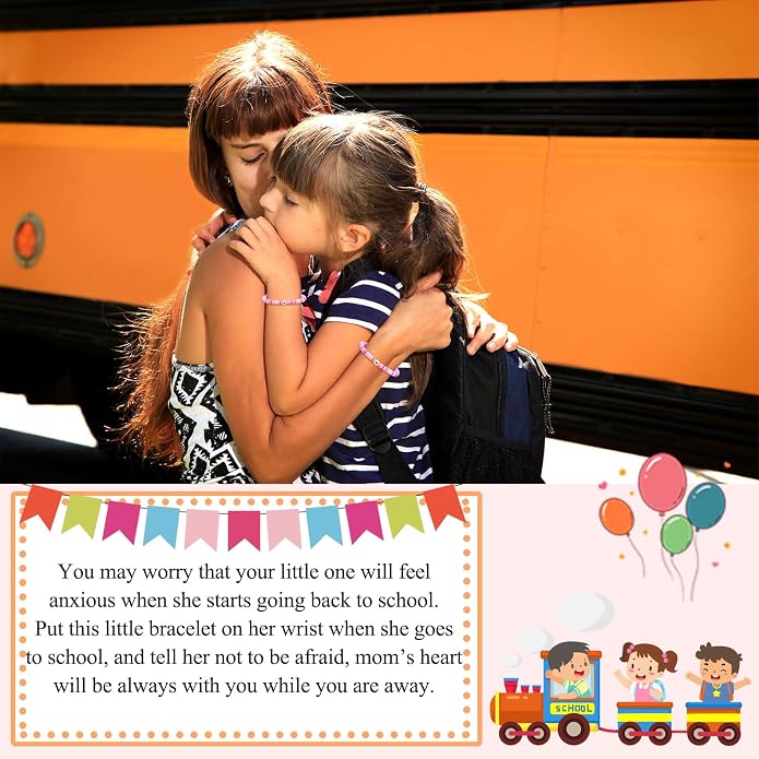 UPROMI First Day of Preschool/Kindergarten/1st Grade/2nd Grade/School Gift, Back to School Bracelet Mommy and Me Dad and Son