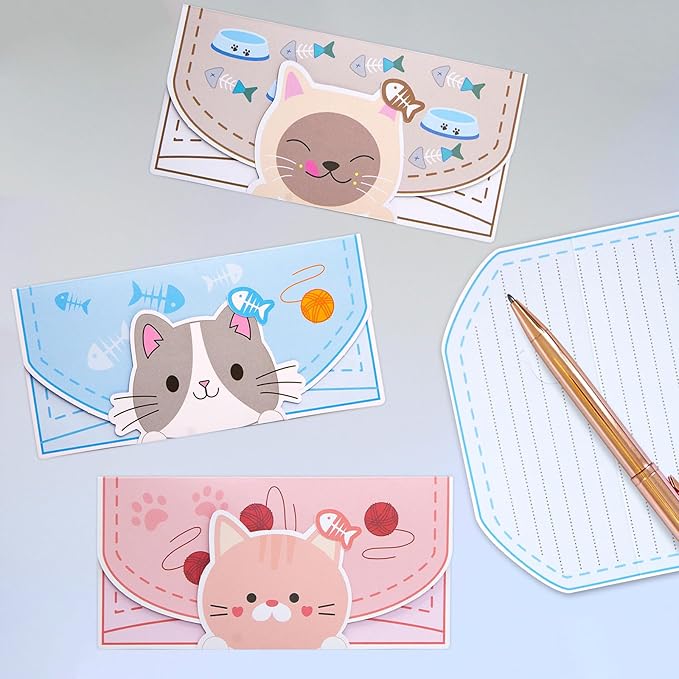 Ceiba Tree 24 Pcs Letter Writing Stationery Paper Set Greeting Cards with Envelopes for Kids Classroom Birthday Party