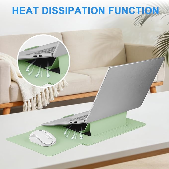HoYiXi 13.6'' Laptop Sleeve Case Leather Bag with Stand Compatible with MacBook Pro 14/MacBook Air 13(M1 M2)/ASUS Vivobook 14/Dell XPS 13/ASUS Acer Matebook 13 14'' Laptop case,