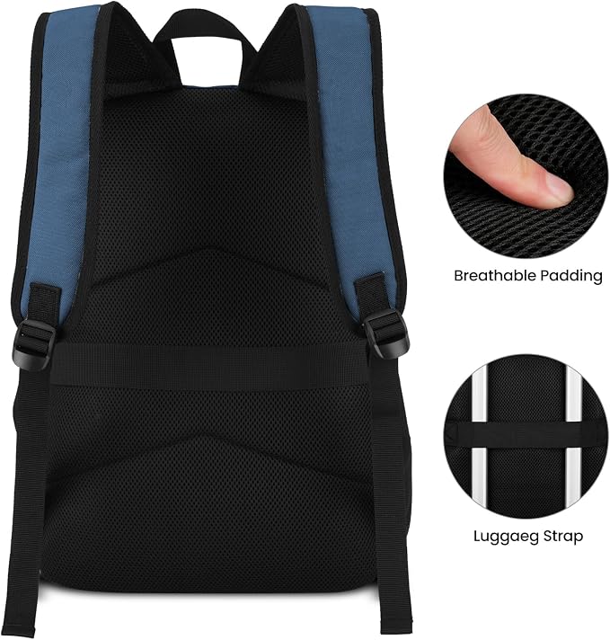 ZUBOND Unisex Backpack for School & Travel - Lightweight Laptop Backpack Fits 15.6 Inch Notebook, Water Bottle Pocket - Ideal for Teens, College Students, Adults