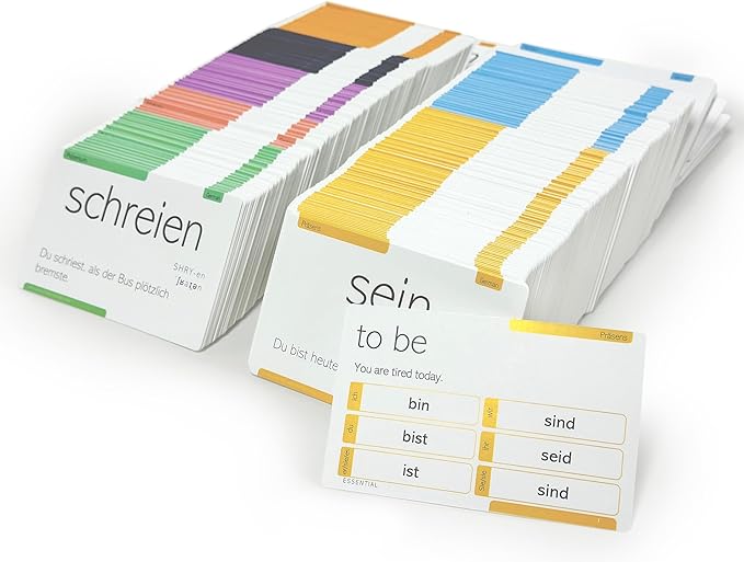 Pat's Flash Cards 800 German Verb Conjugation Flash Cards – 9 Tenses with Pronunciations & IPA | Color-Coded by Tense | Beginner to Advanced